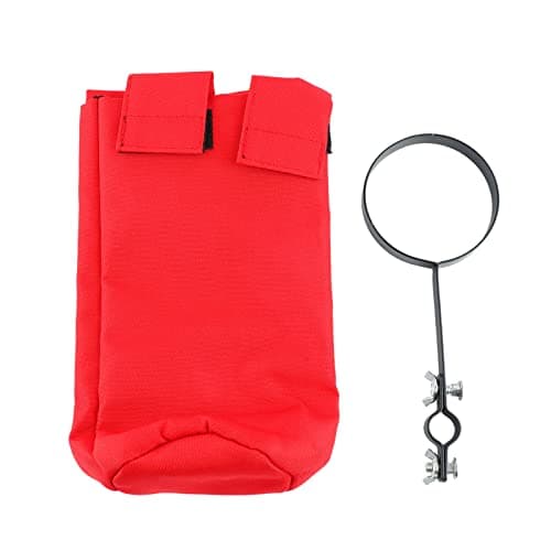 Image of DouWen MO Drum Stick Bag Holder, Large Capacity Oxford Cloth Drumstick Holder with Sturdy Clamp for Drummers, Secure Mounting Drum Stick Organizer for Stage and Practice (WH02 Red)