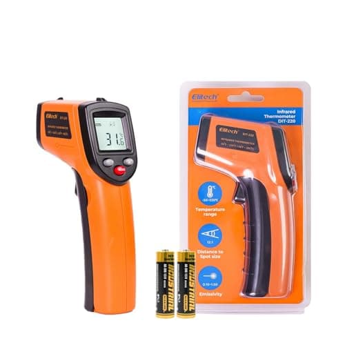 Image of Elitech Infrared Thermometer, High-Precision Non-Contact Temperature Gun Compatible with Laser Targeting, Adjustable Emissivity and Self-Calibration, DIT-220