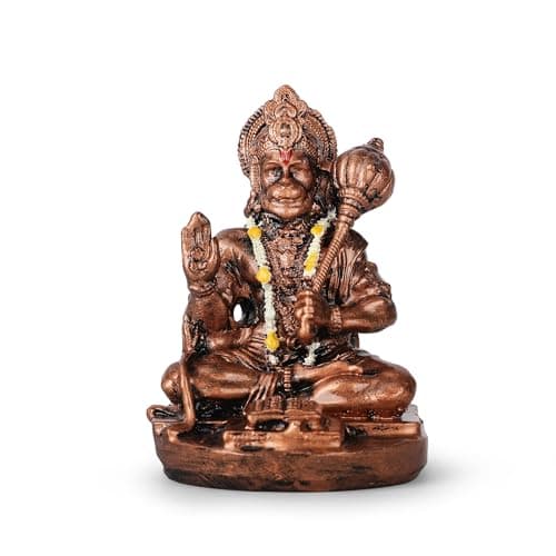 Image of 4OUR FAITH Bronze Finish Handmade Bajrang Bali Lord Hanuman Idol | Hindu Monkey God Idol | Idol for Car, Office and Home Decor | 8 cms | Gifting Purpose (Lord Hanuman Statue) – Pack of 1