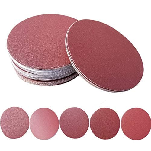 Image of 5-Inch PSA Sanding Discs, Self Adhsive Back Assorted Aluminum Oxide Sandpaper 80 120 180 240 400 Grits,Pack of 50