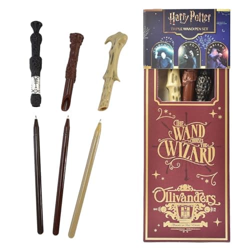 Image of Harry Potter Wand Pen Set of 3, Harry, Dumbelodore, Voldemort - Stationery Supplies for Writing - Gifts and Merchandise