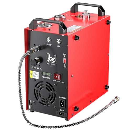 Image of GX PUMP GX-E-CS4-I Portable PCP Air Compressor, 350W Powerful Motor,Max 5800Psi/40Mpa, Built-in Home Converter, Water and Fans Cooling, 5 Hours Continous Work, 12V Auto Stop Paintball Air Compressor