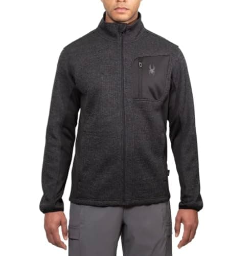 Image of Spyder Men's Relaxed Fit Full Zip Jacket, Black, M