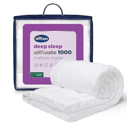 Image of Silentnight Ultimate Deep Sleep Mattress Topper – 10cm Extra Thick Luxury Quilted Soft Bed Pad - Box-Stitched Edge & Fibadown™ Fibres - Hypoallergenic and Machine Washable - Super King - 200x180cm