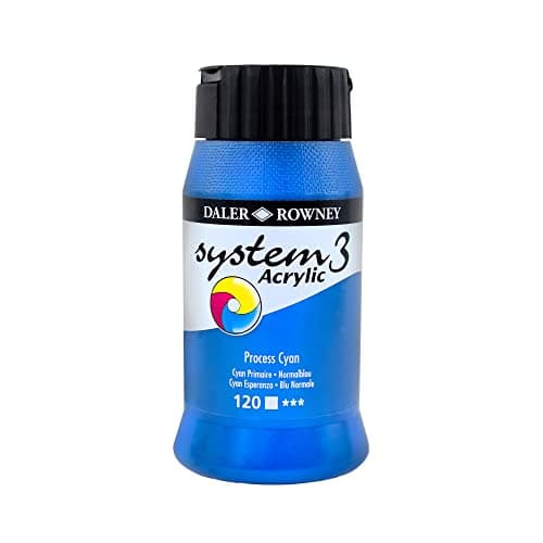 Image of Daler-Rowney System3 Acrylic Paint, Plastic Pot, 16.91oz - 500 ml, Process Cyan