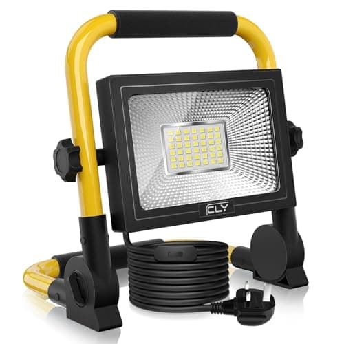 Image of CLV 35W LED Work Light 3000LM, Job Site Lights, Plug in Folding Flood Light, Portable Stand Work Lights Floodlight for Car Repairing Home Workshop Garage, 6500K Cold White 3.5M Wire with Plug