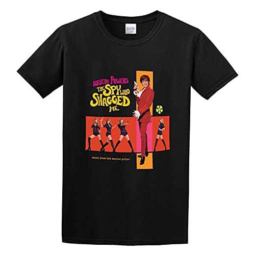 Image of Austin Powers The Spy Who Shagged Me Soundtrack Mens T-Shirt Black Graphic Unisex Tee Shirt L