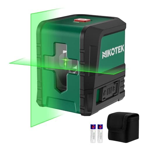 Image of Nikotek Laser Level, Self-leveling Green Line Laser With Horizontal and Vertical Lines for Construction and Picture Hanging, Battery Included