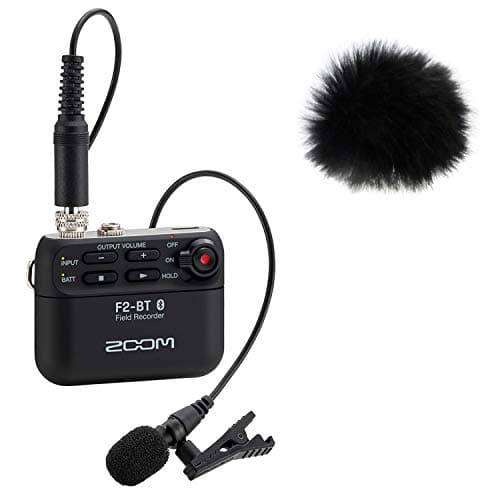 Image of Zoom F2-BT Bluetooth Field Recorder with Lavalier Microphone + Keepdrum Fur Windshield