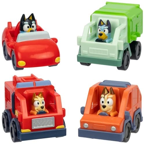 Image of Bluey Mini Racers - Assorted - Available Designs : Car, Dumptruck, Firetruck, Sports Car - Weight: 0.060kg - Dimensions: 7.5-10.2cm