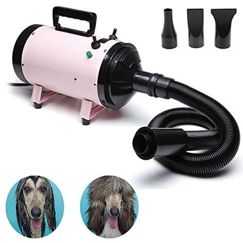 Image of dicn Dog Hair Dryer Professional 2800W Low Noise with 3 Nozzles & Extendable Hose Fur Blaster Grooming Dryers Adjustable Temperature for Pets Cats Dogs