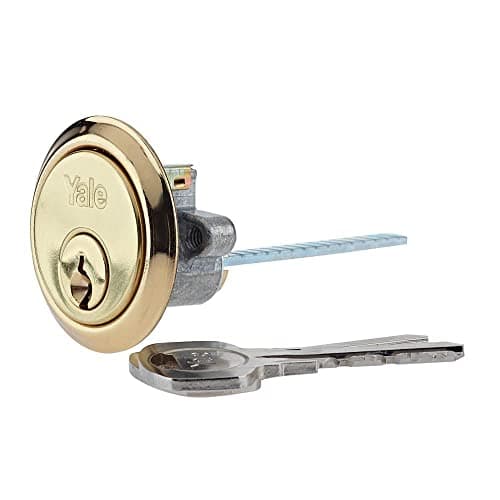 Image of Yale Replacement Rim Cylinder, Polished Brass, 2 Keys, Suitable for 38-57 mm Doors