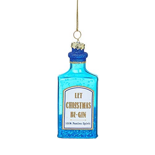 Image of Sass & Belle Blue Gin Bottle Shaped Bauble
