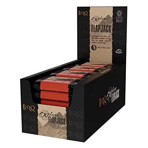 Image of Torq Explore Flapjack Ginger Cake Plant Based - Vegan Nutrition Snacks for Running, Cycling, Sports & Expeditions - Endurance Flapjacks Energy Bars - Box of 20