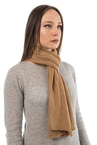Image of Dalle Piane Cashmere - Scarf made of 100% cashmere - Gift for Him - made in Italy - for men/women, Camel, One size