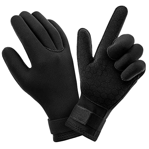 Image of AUAUY Wetsuit Gloves, 3mm Neoprene Swimming Gloves, Thermal Anti-slip Diving Glove, Scuba Glove with Adjustable Wrist Strap for Scuba Diving Snorkeling Surfing Paddling Kayaking Swimming (A-M)
