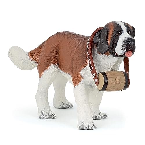 Image of Papo - Realistic Saint Bernard Figure Toy for Kids - Ages 3+ - Dogs And Cats Collection - Educational Play Pets - Gift Idea Toy for Girls and Boys - 12.8 Cm X 4.8 Cm X 6.7 Cm