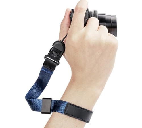 Image of JJC Camera Hand Wrist Strap - Quick Release Buckle - Adjustable Slider for Canon Nikon Sony Fujifilm Olympus Point and Shot Cameras - Blue