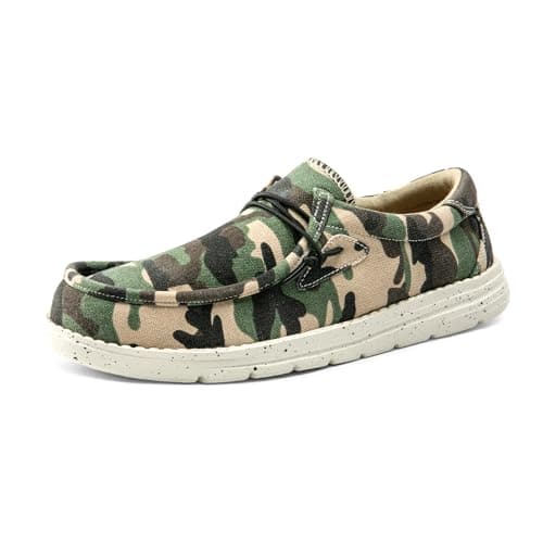 Image of Bruno Marc Mens Lightweight Breathable Comfort Casual Design Slip-on Loafers Stretch Shoes,Size 7.5,Camo/Green,BLS211