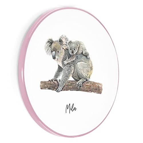 Image of Personalised Wireless Charger For Qi Enabled Phones, Koala with Pink Edge with Name