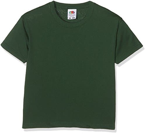 Image of Fruit of the Loom Unisex Kids Valueweight Short Sleeve T-Shirt, Bottle Green, 7-8 Years (Manufacturer Size:30) - D