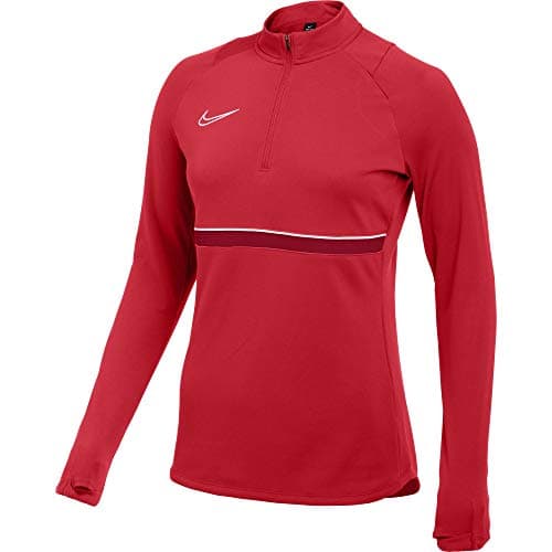 Image of Nike Women's Academy 21 Drill Top Training Sweatshirt, womens, CV2653-657, University Red/White/Gym Red/White, XL
