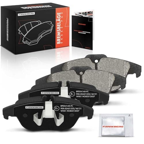 Image of Frankberg Brake Pad Set incl. 4x Pads Rear Compatible with C-Class T-Model S204 E-Class Cabriolet A207 C-Class Coupe C204 Replace# 0054200720,0054204320