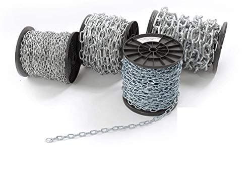 Image of Strong Heavy Duty Steel Chain BZP Bright Zinc Plated Side Welded Security Links (10m, 8mm)