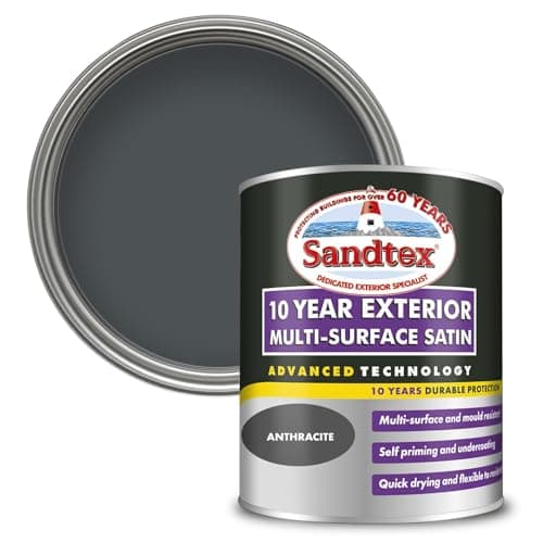 Image of Sandtex 10 Year Multi Surface Satin Paint 750ml Anthracite