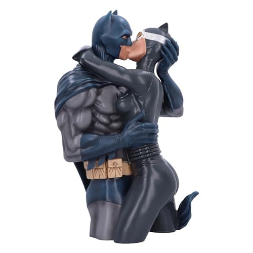 Image of Nemesis Now Batman & Catwoman Bust 30cm, Resin, Officially Licensed DC Merchandise, Batman & Catwoman Kissing Ornament, DC Hero Collectible, Cast in the Finest Resin, Expertly Hand-Painted