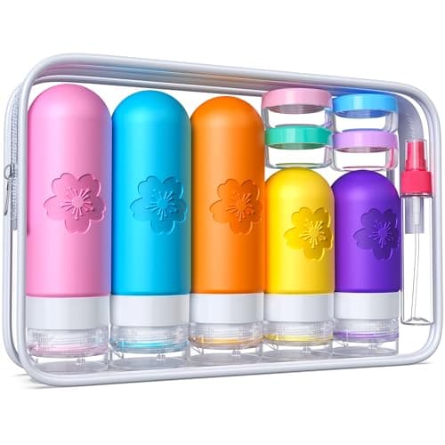 Image of 20 Pack Travel Bottles for Toiletries, CAA Approved Silicone Travel Size Toiletries, Travel Essentials Leak Proof Refillable Travel Containers
