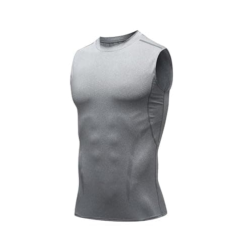 Image of HDAKDDHG Men's Gym Tank Tops Workout Sleeveless T-Shirts Athletic Muscle Tank Training Bodybuilding Shirts, Fitness All Season-XL Grey