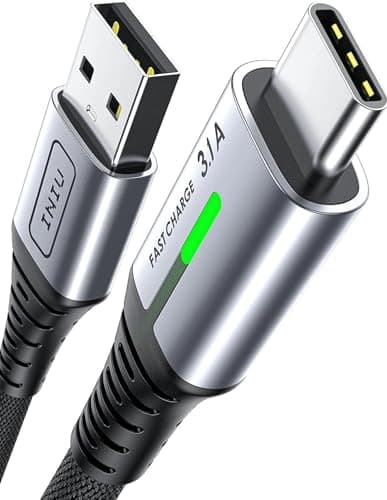 Image of INIU USB C Charger Cable, [0.3m] 3.1A Type C Cable Fast Charging, Braided USB A to USBC Phone Charger Cable USBC for iPhone 17 16 Pro Max, Samsung S26 S25 S24 Huawei P9 Pixel 10 9 iPad Switch PS5 etc.