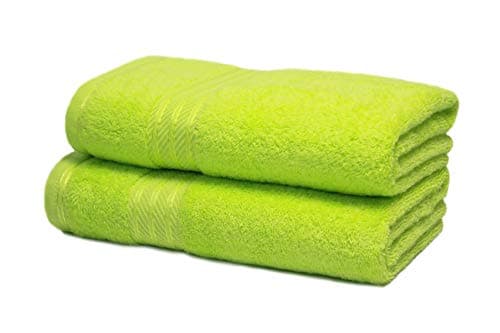 Image of Bentley Priory Linens Hand Towels (2 PACK) for Bathroom Supreme Range 500GSM Super Soft Cotton Pack of 2 Absorbent and Quick Dry Hand Towels Set 50 x 85cm (NEON GREEN LIME)