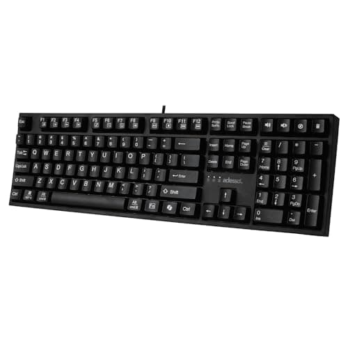 Image of Adesso AKB-670UB Mechanical Keyboard with Copilot AI Hotkey - Blue Switch, Multi-OS Compatible | Enhanced Productivity with Tactile Feel and Multimedia Keys