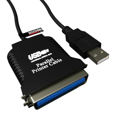 Image of rhinocables 1m USB to Parallel IEEE 1284 Centronics Printer Adapter Cable - Connect Old Style Printers to USB