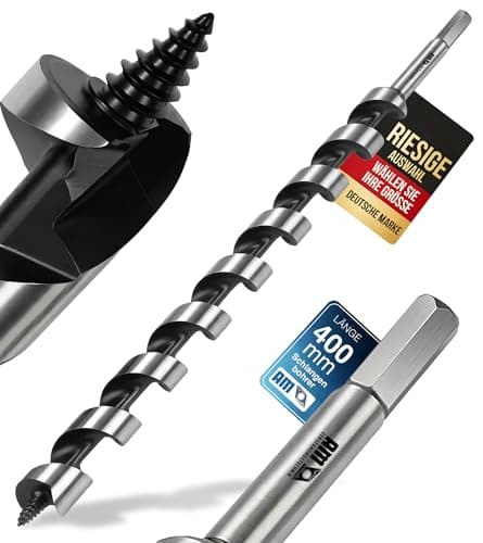 Image of AM-Zerspanungstechnik Auger Drill Bit 28 mm - 400 mm | Wood Drill Long | Lewis Spiral Drill Bit (Diameter 28 x 400 mm)
