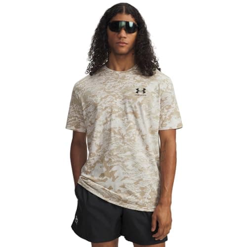 Image of Under Armour Men's ABC Camo Short Sleeve, Fast-Drying Men's T-Shirt, Comfortable Activewear Top for Training, Athletics and Casual Wear,Stone / / Black,XL