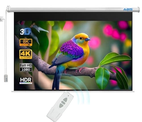 Image of ABIS 100" Diagonal Electric Motorised Projector Screen, 2.5m Wide | 16:9 Aspect Ratio | Supports FHD, 2K, 4K, 8K | Ideal for Home Cinema, Office, School, Indoor Use