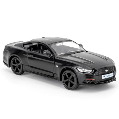 Image of RMZ City Ford Mustang Car Model, 1/36 Scale Casting Zinc Alloy Toy Car for Kids, Pull Back Vehicles for Toddlers Kids Boys Girls Gift (Black)