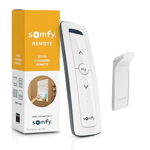 Image of Somfy Remote Situo 1 Pure – 74300 RTS Single Channel Remote Control for 1 Motorized Shade or Group – RTS Only (Not Zigbee/Wi-Fi/Z-Wave) – Includes Wall Holder – Elegant White