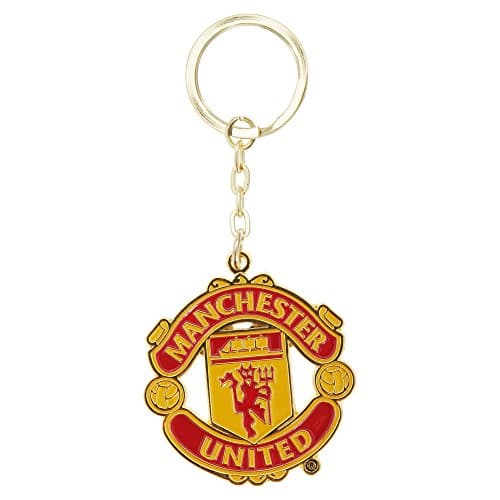 Image of Manchester United FC Official Metal Football Crest Keyring (One Size) (Red)