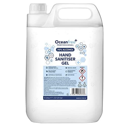 Image of 70% Alcohol Hand Sanitiser Gel - 5L Litres - Certified Surgical/Medical Grade - Made in the UK (Single)