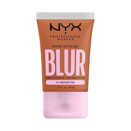 Image of NYX Professional Makeup Blurring Tint Foundation, Medium Coverage, Matte Finish, With Niacinamide, Matcha and Glycerin, 12 Hours Hydrating, Bare With Me Blur, 30 ml, Shade: Medium Tan