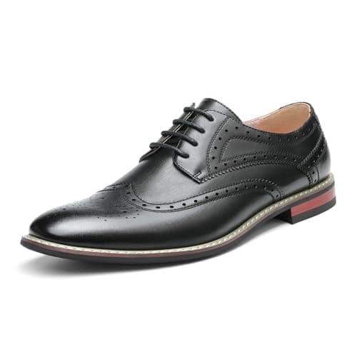 Image of Bruno Marc Mens Dress Oxfords Shoes, Men's Lace-ups Ghillie Brogues Formal Shoes, Men in Smart Casual, Wedding, Boss, Work, Business,Size 11,Black,Prince-3