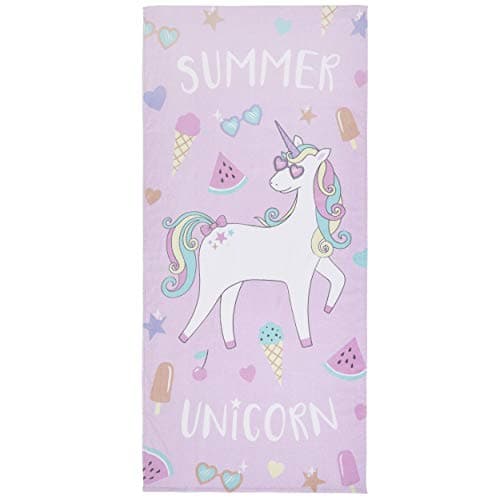 Image of Catherine Lansfield Summer Unicorn 76 x 160 cm Beach Towel Multi