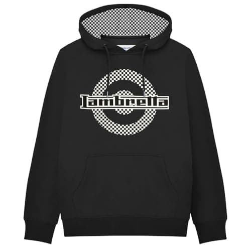 Image of Lambretta Mens Check Target Hoodie (UK, Alpha, XXL, Regular, Regular, Black)