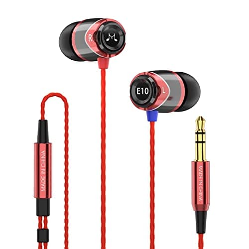 Image of SoundMAGIC E10 In-Ear Isolating Earphones - Deep Bass, Noise-Isolating, Durable Metal Build, Tangle-Free Cable, Award-Winning Sound Quality - Ideal for Music, Gaming, Travel - Black/Red