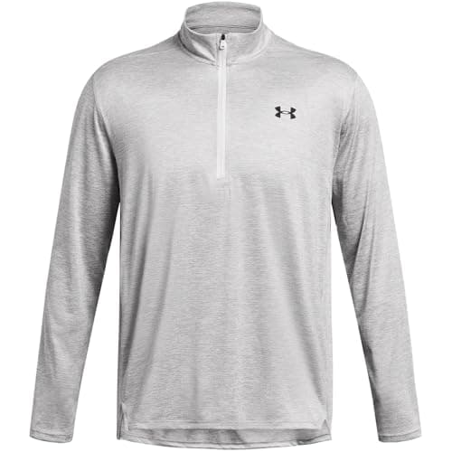 Image of Under Armour Mens Tech Vent Half Zip Fleece Top Distant Grey M