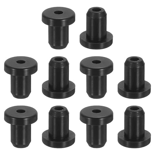 Image of sourcing map 28Pcs Rubber Grommets 4mm Drill Hole, 2mm ID Hole Top Hat Grommet Black Silicone Rubber Hole Plug Gasket for Wiring, Automotive